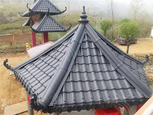 彩色仿古一體瓦墻頭瓦 古建圍墻瓦中式門頭琉璃瓦 邯鄲asa合成樹脂瓦廠家生產銷售