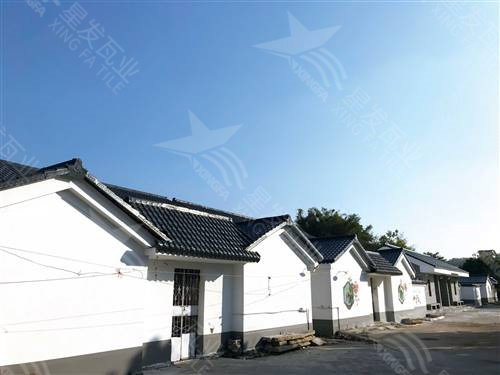 邯鄲仿古樹脂瓦一體屋檐裝飾塑料瓦片 古建筑門樓圍墻瓦中式門頭仿古瓦 星發牌定制